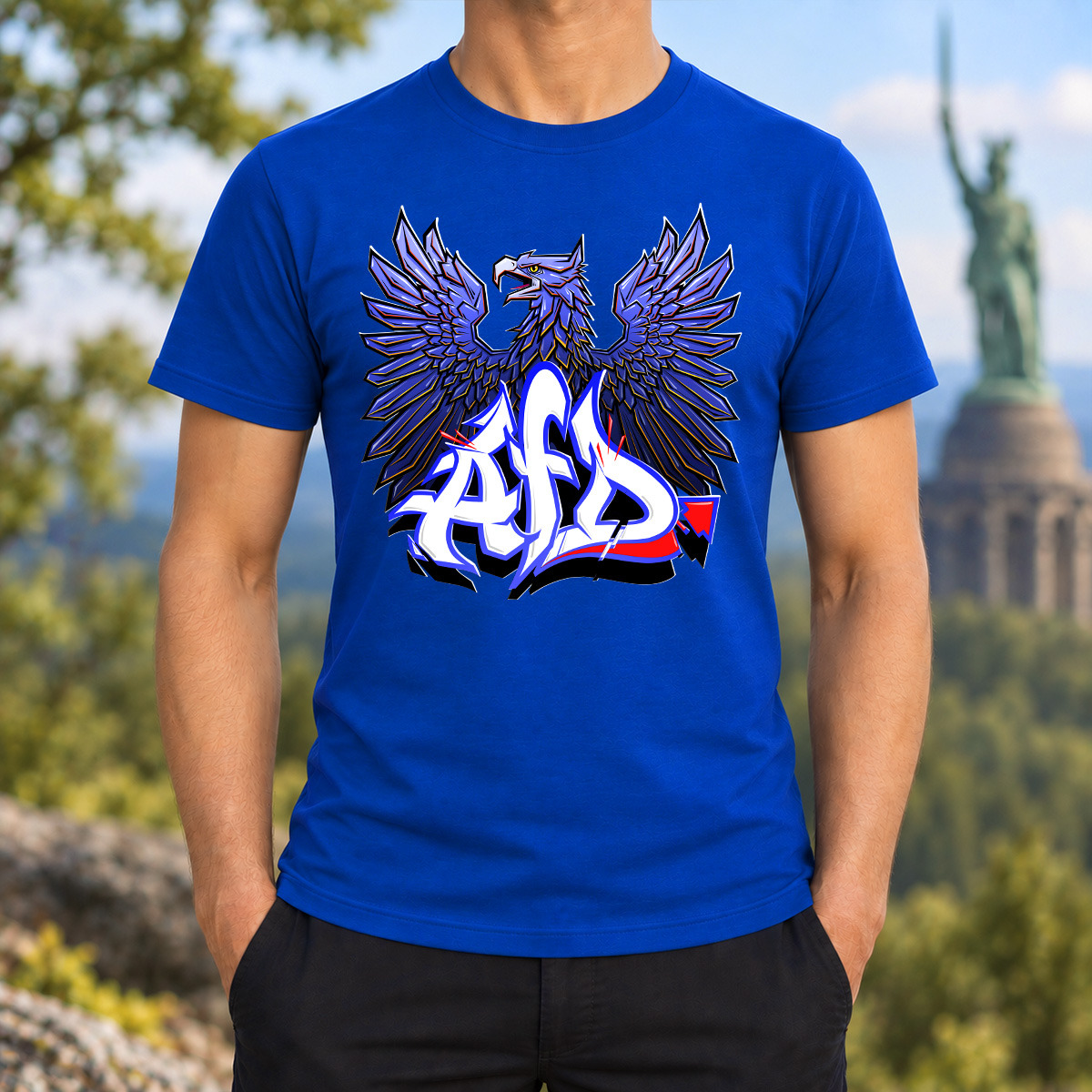 T-Shirt "AfD-Adler" - blau