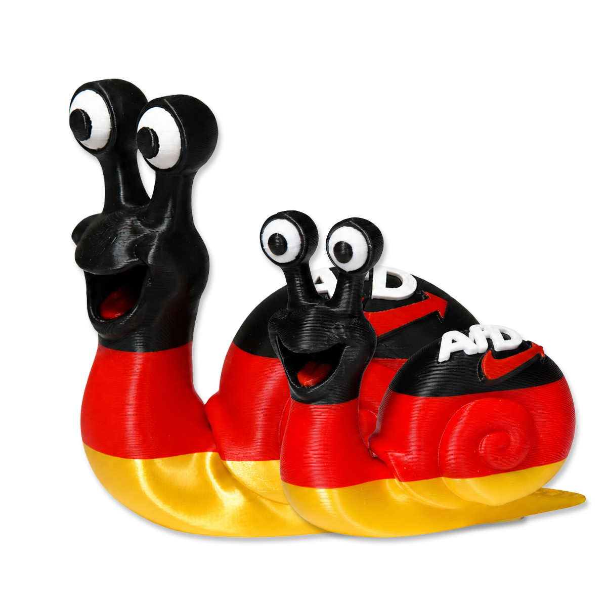 AfD-Schnecke Schwarz/Rot/Gold