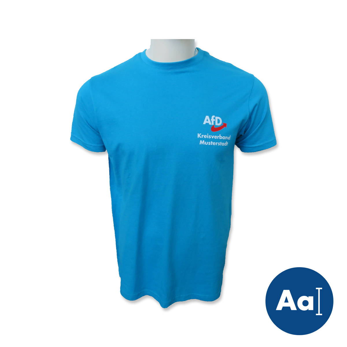 T-Shirt blau personalisierbar
